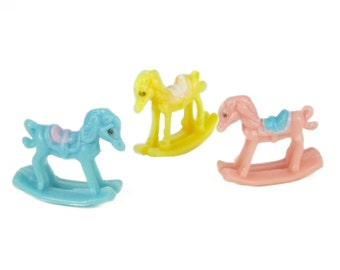 100 Mini ROCKING HORSE Baby Shower Party Favor (1 Inch Tall) Choose Color Bulk Buy !!!