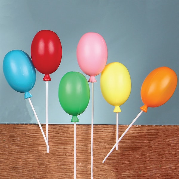 2-3/4" Large Multi-color Plastic BALLOONS Birthday Picks decoration Choose package amount