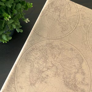 WORLD MAP on KRAFT Design Gift Grade Tissue Paper Sheets Choose Size & Package Amount