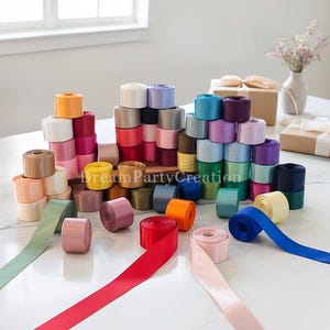Rolled up 1-1/2" SINGLE FACE SATIN Ribbon 100% Polyester Choose Color & Yards