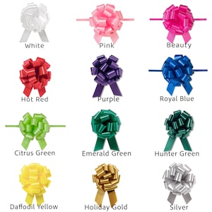 Flora Satin 4" Pull Bows 18 Loops Choose Color and Pack amount