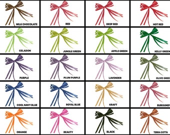 Pre-Tied 4-1/2" Paper RAFFIA Bows with Wire Tie Included Choose Color And Package Amount