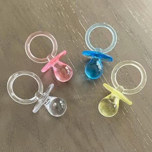 LARGE Acrylic 2-1/2" PACIFIER Baby Shower Favor Choose Color & Package Amount