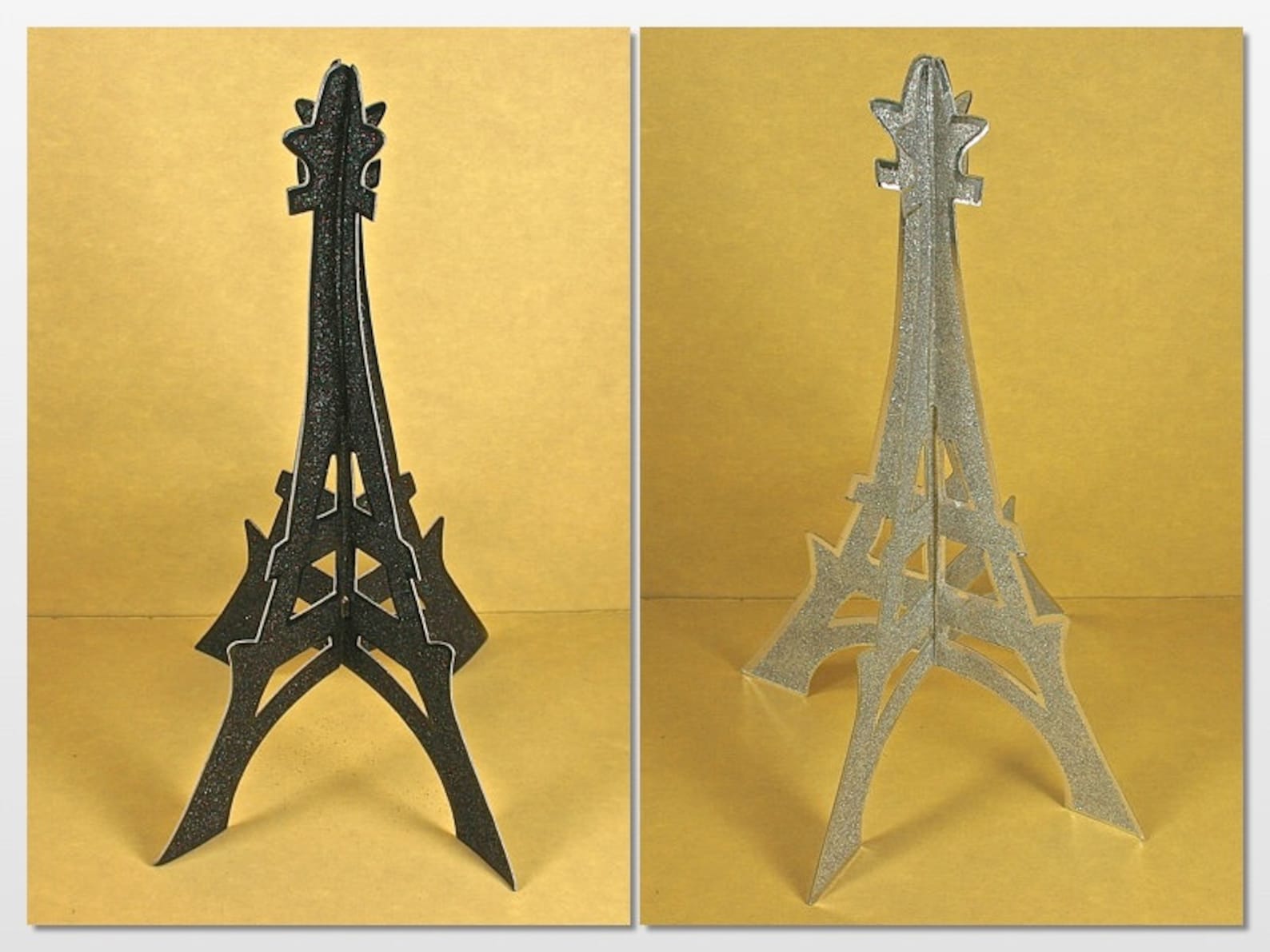3D Glittered EIFFEL Tower CARDBOARD Cutout 12 Tall X Etsy