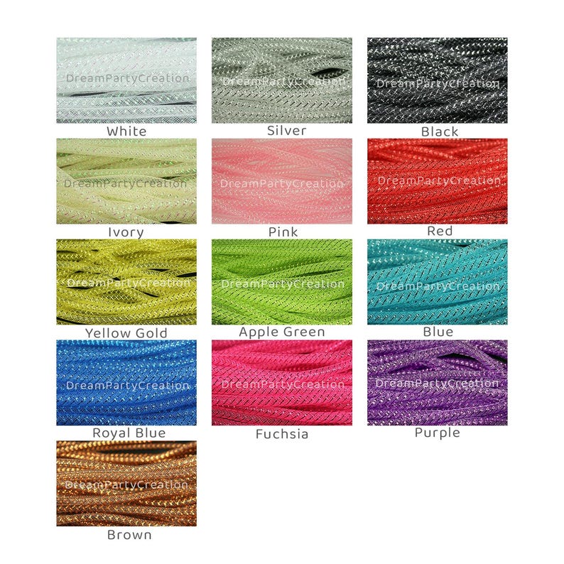 8MM Deco Mesh Tubing Flexible CYBERLOX Tube Party & Holiday Decor Choose Color and Yardage Amount image 1