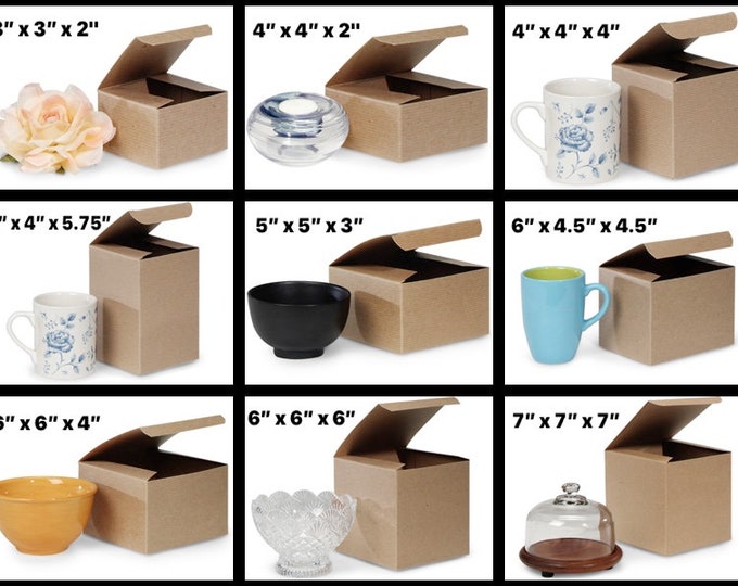 Natural Brown Kraft with a varnish stripe exterior Recycled Gift Box Choose SIZE & Package Amount