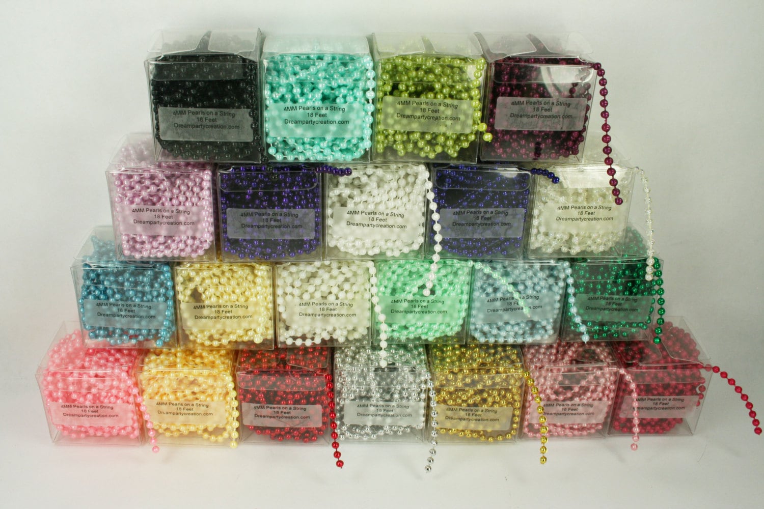 4MM Faux Pearl Plastic Craft BEADS on a String 18 Feet in a Etsy