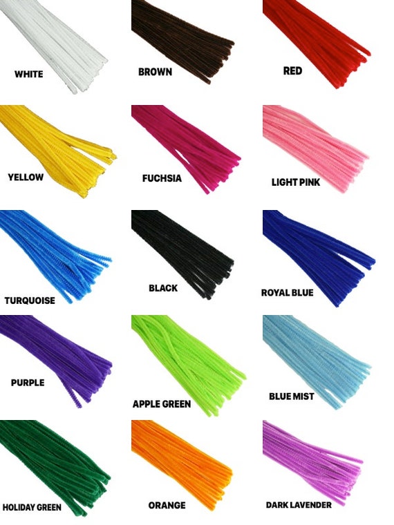 100 Pieces Pipe Cleaners Chenille Stem, Solid Color Pipe Cleaners