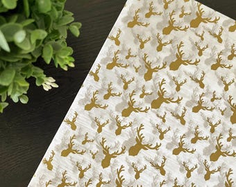 GOLDEN STAG Design Gift Grade Tissue Paper Sheets Choose Size & Package Amount
