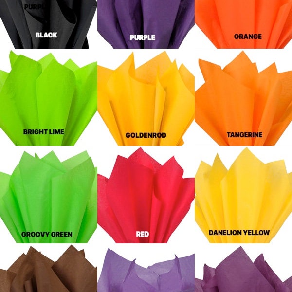 HALLOWEEN Color Gift Grade Tissue Paper Sheets - 15 x 20" Choose Color and Package Amount