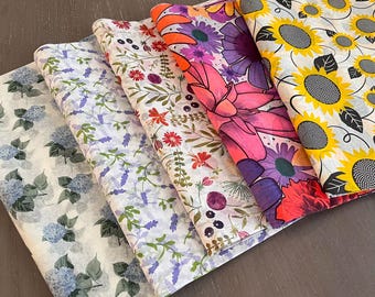 FLORAL GARDEN Tissue Paper Assortment Gift Grade Sheets Choose Size & Package Amount