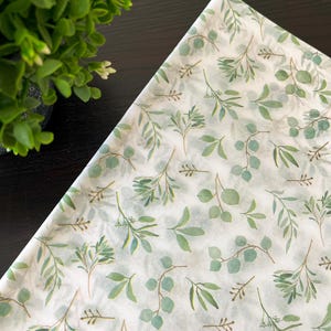 EUCALYPTUS GREENERY PRINT Design 15&quot;x 20&quot; Gift Grade Tissue Paper Sheets - 15&quot; x 20&quot; Choose Package Amount