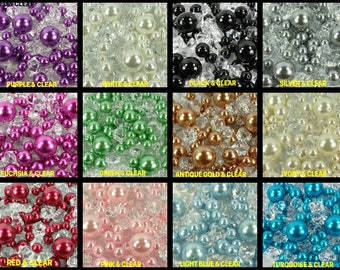 Assorted Round Beads & Acrylic ICE ROCKS Choose Color and Quantity