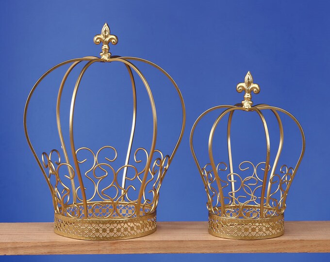 GOLD Wired METAL Royal CROWN Table Decor Choose Size Medium or Etsy