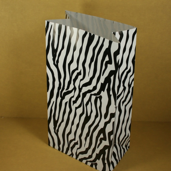 1 Bag Zebra Multi-purpose Paper Gift Bag 11" X 6" X 3-1/2" For Party, Crafts, Treats & Favors