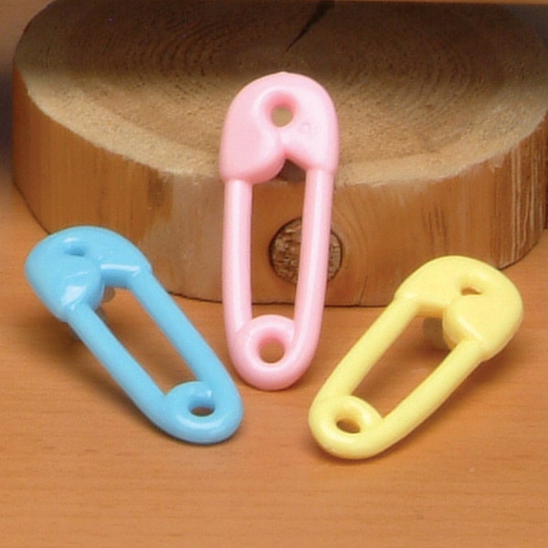 Small 2.5" Plastic Diaper Pins (Pack of 12) for Baby Shower Party Favor, Gift box embellishment Choose Color