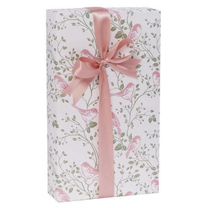 PINK CHICKADEES Print Design 24" Gift WRAPPING Paper Choose Length Amount