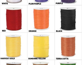 Paper Raffia Ribbon Twisted 1/4-100 Yards Roll 100% Natural Fibers Choose Color Pink 