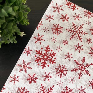 RED SNOWFLAKE FLURRY Design Gift Grade Tissue Paper Sheets Choose Size & Package Amount