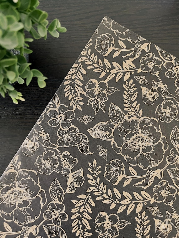 TIMELESS FLORAL Design Gift Grade Tissue Paper Sheets Choose Size & Package Amount
