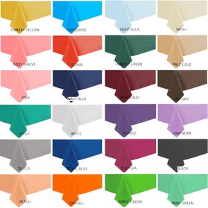 TABLE COVER 54" X 108" Disposable Rectangular Water-resistant Plastic Choose Color