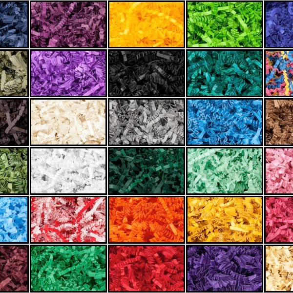 Papel triturado para empacar cajas de regalo o cestas, bolsa de 6 onzas (a elegir color)