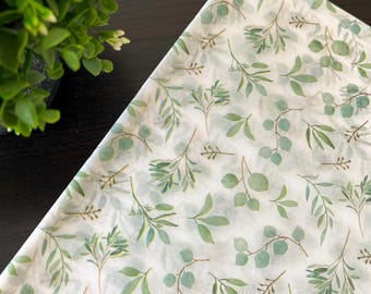 EUCALYPTUS GREENERY PRINT Design 20"x 30" Gift Grade Tissue Paper Sheets - 20" x 30" Choose Package Amount