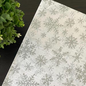 SILVER SNOWFLAKE FLURRY Design Gift Grade Tissue Paper Sheets Choose Size & Package Amount