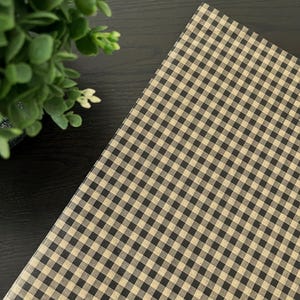 BLACK GINGHAM on KRAFT Design Gift Grade Tissue Paper Sheets Choose Size & Package Amount