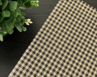 BLACK GINGHAM on KRAFT Design Gift Grade Tissue Paper Sheets Choose Size & Package Amount