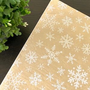 15&quot;x20&quot; KRAFT FROSTED SNOWFLAKES Design Gift Grade Tissue Paper (Pack Of 5)