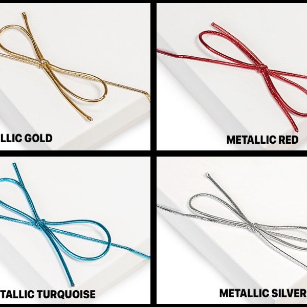 Metallic Stretch Loop 1/16" Round Elastic Cord with Bow Choose Size, Color & Package amount