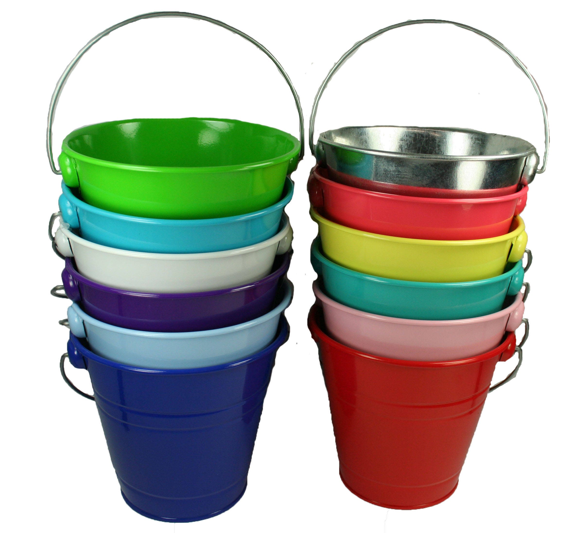 1 Metal Pail Bucket with Handle Party Favor 51/2 Tall Etsy