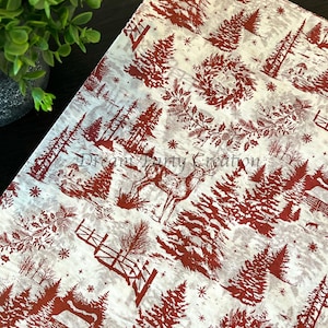 Scarlet Red WOODLAND TOILE Design Gift Grade Tissue Paper Sheets Choose Size & Package Amount