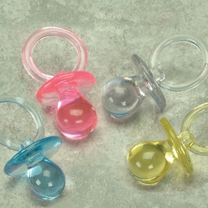 100 LARGE Acrylic 2-1/2&quot; PACIFIER Baby Showers Favor BULK Buy!!! Choose Color