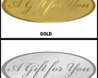 A Gift for You Print Matte foil seals Gift label Stickers 2-1/2" x 15/16" Choose Color and Package Amount