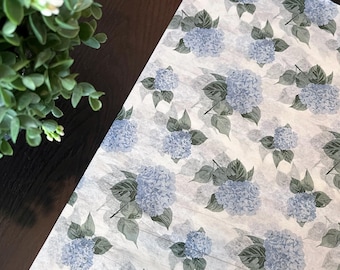 HYDRANGEA BLOSSOMS Design Gift Grade Tissue Paper Sheets Choose Size & Package Amount