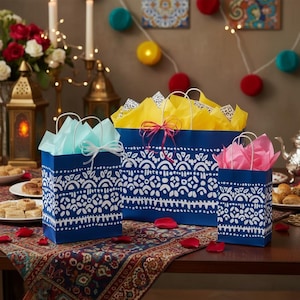 PERSIAN LACE PRINT Design Shopping Gift Paper Bag Choose Size