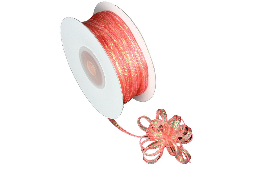 1/8 Nylon Iridescent CORAL Pull String Bow Ribbon 50 Etsy