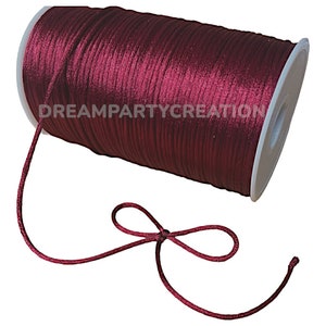 WINE Color Rat tail 2MM Satin Cord Chinese Knot Jewelry Making Braid Choose Length