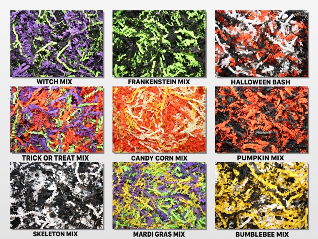 Halloween Mix Paper Shred Choose Color Mix & Package Amount