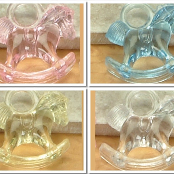 Mini Acrylic 1" ROCKING HORSE CHARM Baby Shower Charm Favor Choose Color and Package Amount