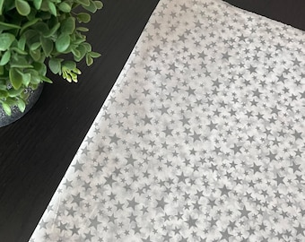 SILVER STARS Design Gift Grade Tissue Paper Sheets Choose Size & Package Amount
