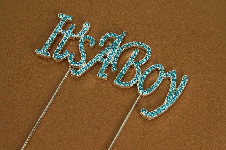 RHINESTONE It/'s A Boy Cake Topper decoration