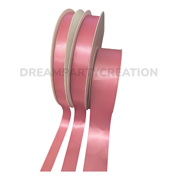 COLONIAL ROSE Single Face Satin Ribbon Choose 5/8", 7/8" or 1-1/2" & Yards Amount