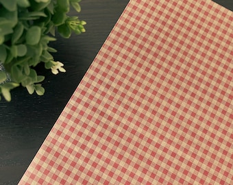 BURGUNDY GINGHAM on KRAFT Design Gift Grade Tissue Paper Sheets Choose Size & Package Amount
