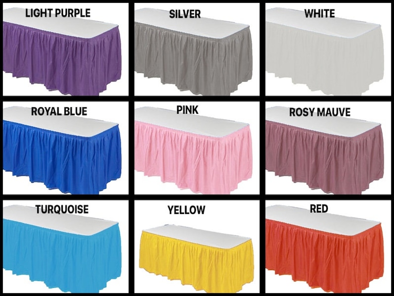 Party Table SKIRT 14 ft. x 29 Pleated Plastic Etsy