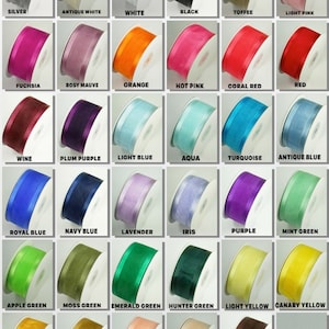 1-1/2&quot; Organza SATIN EDGE Sheer Ribbon 100% nylon Choose Color & Yards Amount