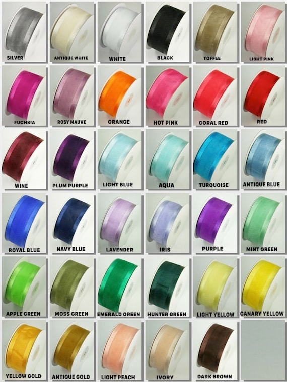 1.5 inch Nylon Sheer Ribbon Assorted Colors, 100 yards - Wholesale Flowers  and Supplies
