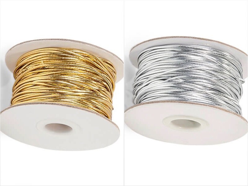 Rolls Metallic Elastic Cords Stretch Cord Ribbon Gold Twine String Metallic  Tinsel Cord Rope Stretchy Beading Thread Jewelry Craft Making Gift Wrappin